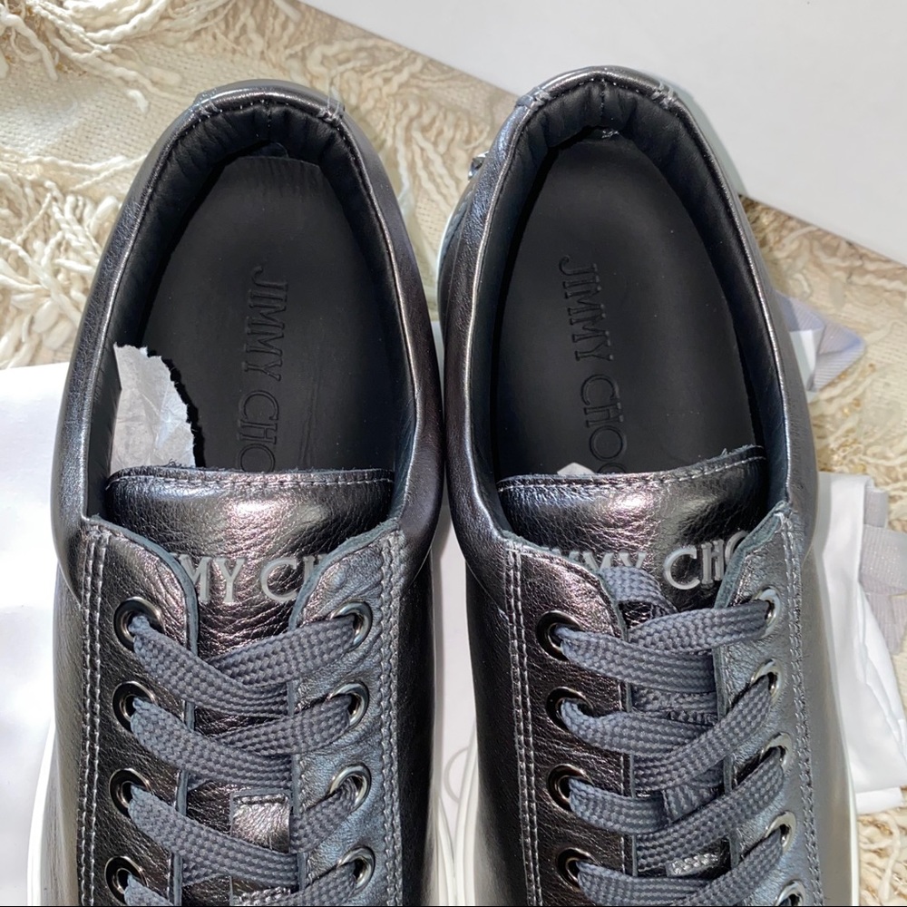 Jimmy Choo Men's Black Leather Sneakers - Picture 5 of 8